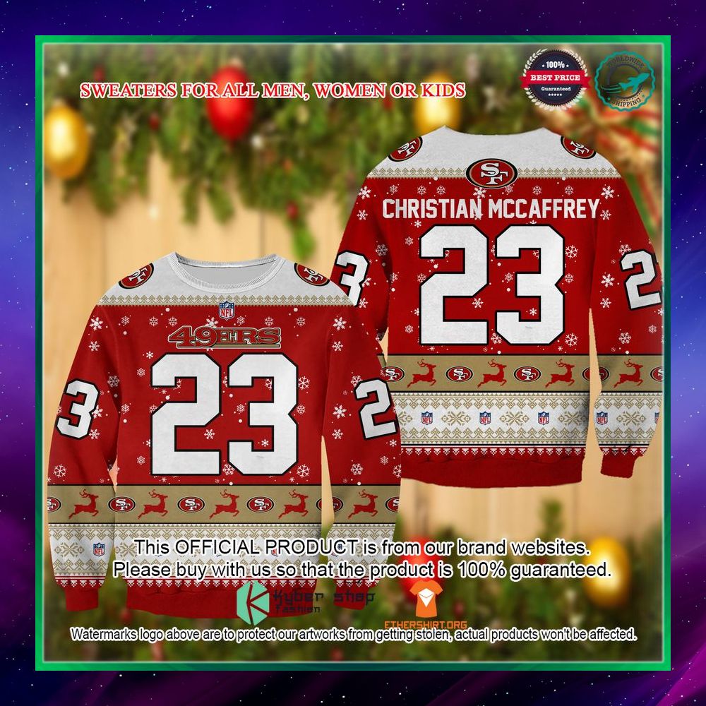 Christian McCaffrey San Francisco 49ers Christmas Sweater - Behindgift