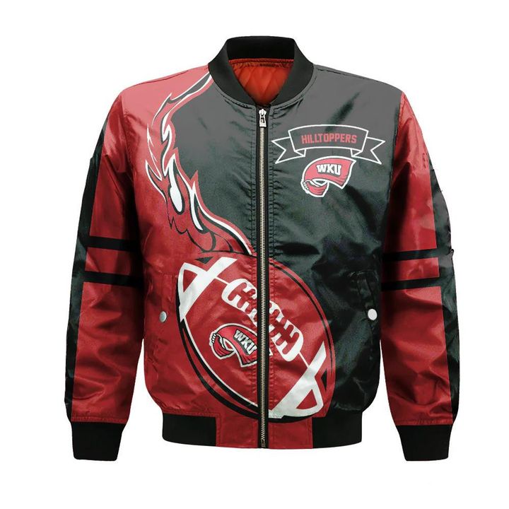 Western Kentucky Hilltoppers Bomber Jacket 3D Printed Flame Ball ...
