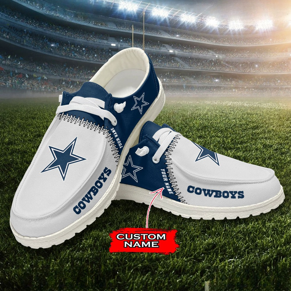 Nfl Dallas Cowboys Custom Name Hey Dude Shoes 08 M12 - Behindgift